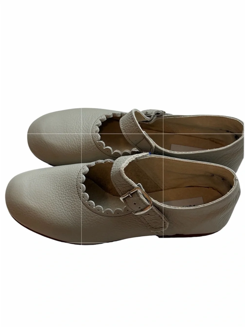 ZIMMERMAN SHOES Scalloped Mary Jane Flats Taupe Size 2